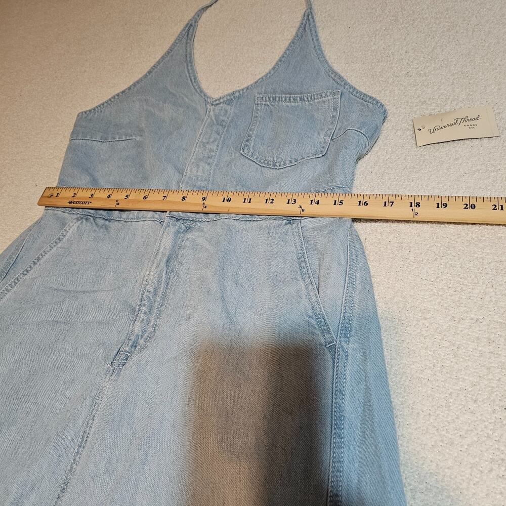 Universal Thread Light Wash Denim Halter Maxi Dress Size 10 NWT - Picture 10 of 10